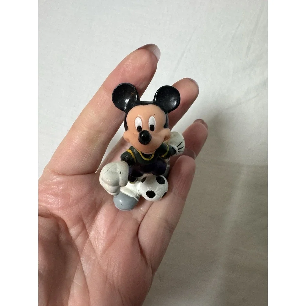 Disney Mickey Mouse Playing Soccer Miniature Figurine Toy Decoration Sports